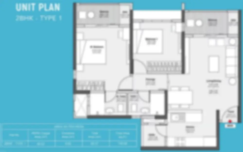 Godrej Neopolis apartment 3 BHK Floor Plan by Godrej Properties located at Kokapet, West Hyderabad Telangana
